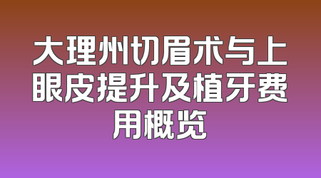 大理州切眉术与上眼皮提升及植牙费用概览