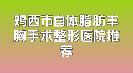 鸡西市自体脂肪丰胸手术整形医院推荐