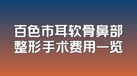百色市耳软骨鼻部整形手术费用一览