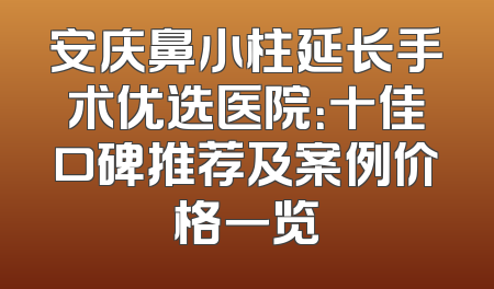 安庆鼻小柱延长手术优选医院：十佳口碑推荐及案例价格一览