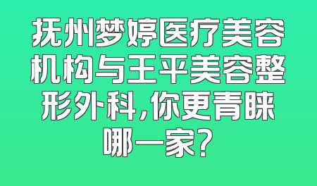 抚州梦婷医疗美容机构与王平美容整形外科，你更青睐哪一家？