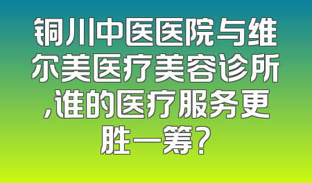 铜川中医医院与维尔美医疗美容诊所，谁的医疗服务更胜一筹？