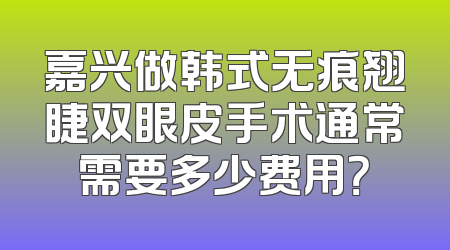 嘉兴做韩式无痕翘睫双眼皮手术通常需要多少费用？