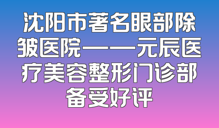 沈阳市著名眼部除皱医院——元辰医疗美容整形门诊部备受好评