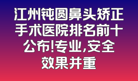 江州钝圆鼻头矫正手术医院排名前十公布！专业，安全效果并重