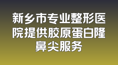新乡市专业整形医院提供胶原蛋白隆鼻尖服务