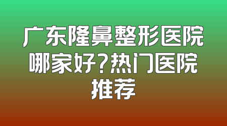 广东隆鼻整形医院哪家好？热门医院推荐