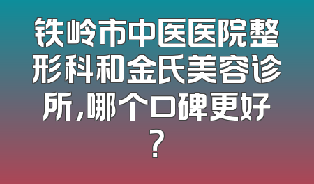 铁岭市中医医院整形科和金氏美容诊所，哪个口碑更好？