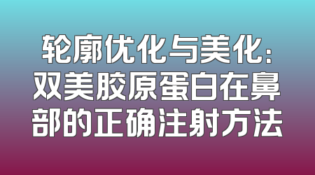 轮廓优化与美化：双美胶原蛋白在鼻部的正确注射方法