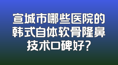 宣城市哪些医院的韩式自体软骨隆鼻技术口碑好？