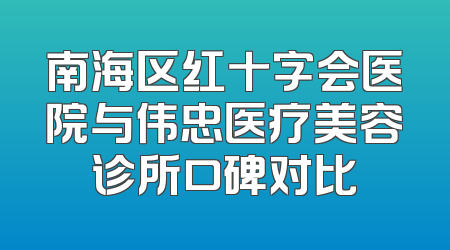 南海区红十字会医院与伟忠医疗美容诊所口碑对比