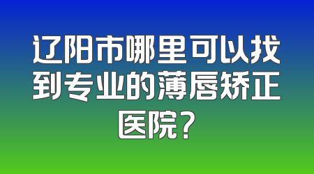 辽阳市哪里可以找到专业的薄唇矫正医院？