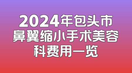 2024年包头市鼻翼缩小手术美容科费用一览