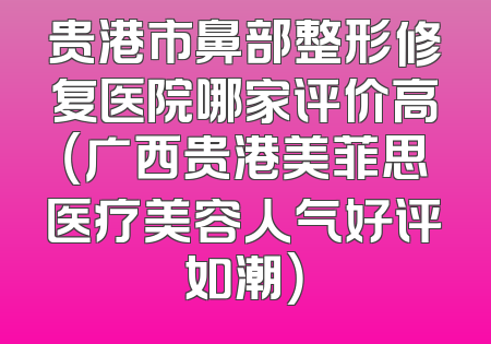 贵港市鼻部整形修复医院哪家评价高（广西贵港美菲思医疗美容人气好评如潮）