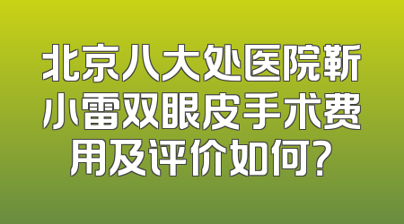 北京八大处医院靳小雷双眼皮手术费用及评价如何？