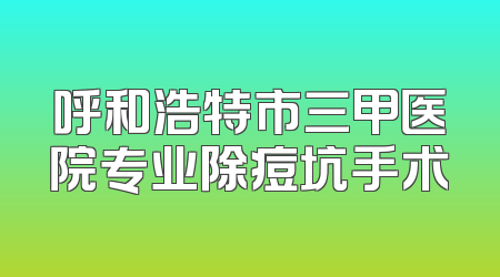 呼和浩特市三甲医院专业除痘坑手术