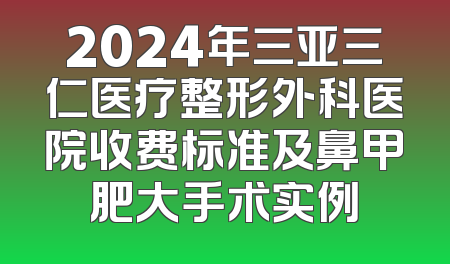 2024年三亚三仁医疗整形外科医院收费标准及鼻甲肥大手术实例