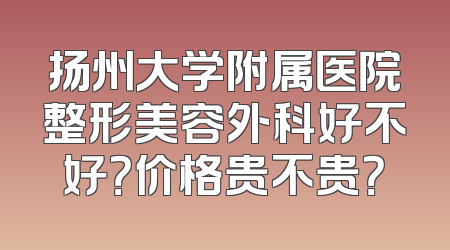 扬州大学附属医院整形美容外科好不好？价格贵不贵？