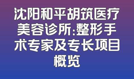 沈阳和平胡筑医疗美容诊所：整形手术专家及专长项目概览