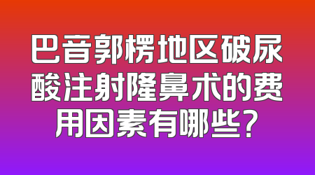 巴音郭楞地区破尿酸注射隆鼻术的费用因素有哪些？