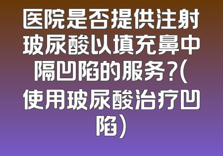 医院是否提供注射玻尿酸以填充鼻中隔凹陷的服务？(使用玻尿酸治疗凹陷)