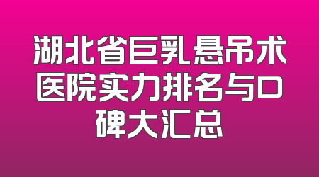 湖北省巨乳悬吊术医院实力排名与口碑大汇总