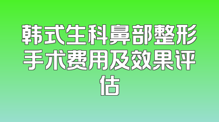 韩式生科鼻部整形手术费用及效果评估