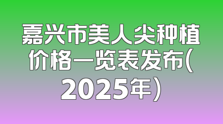 嘉兴市美人尖种植价格一览表发布（2025年）