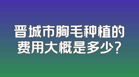 晋城市胸毛种植的费用大概是多少？