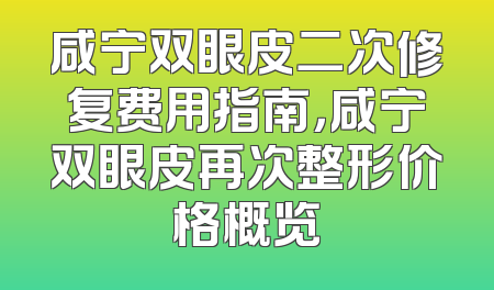 咸宁双眼皮二次修复费用指南，咸宁双眼皮再次整形价格概览