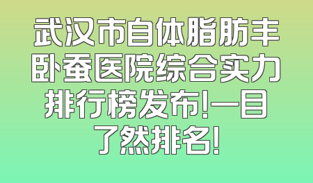 武汉市自体脂肪丰卧蚕医院综合实力排行榜发布！一目了然排名！
