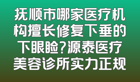 抚顺市哪家医疗机构擅长修复下垂的下眼睑？源泰医疗美容诊所实力正规