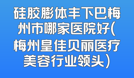 硅胶膨体丰下巴梅州市哪家医院好(梅州皇佳贝丽医疗美容行业领头)