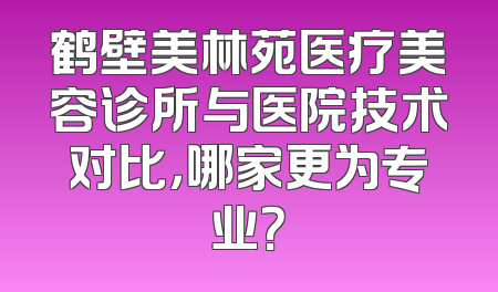 鹤壁美林苑医疗美容诊所与医院技术对比，哪家更为专业？