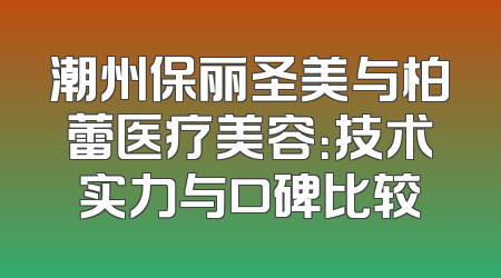 潮州保丽圣美与柏蕾医疗美容：技术实力与口碑比较