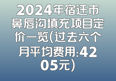 2024年宿迁市鼻唇沟填充项目定价一览（过去六个月平均费用：4205元）