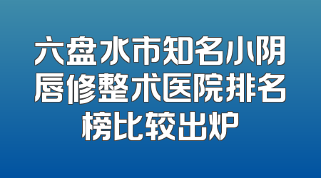 六盘水市知名小阴唇修整术医院排名榜比较出炉