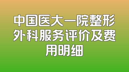 中国医大一院整形外科服务评价及费用明细