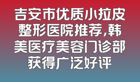 吉安市优质小拉皮整形医院推荐，韩美医疗美容门诊部获得广泛好评