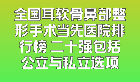全国耳软骨鼻部整形手术当先医院排行榜 二十强包括公立与私立选项