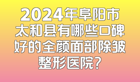2024年阜阳市太和县有哪些口碑好的全颜面部除皱整形医院？
