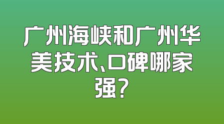 广州海峡和广州华美技术、口碑哪家强？