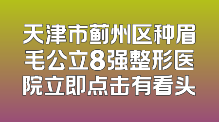 天津市蓟州区种眉毛公立8强整形医院立即点击有看头
