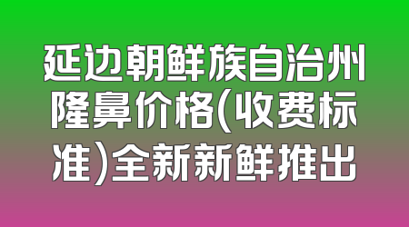 延边朝鲜族自治州隆鼻价格(收费标准)全新新鲜推出