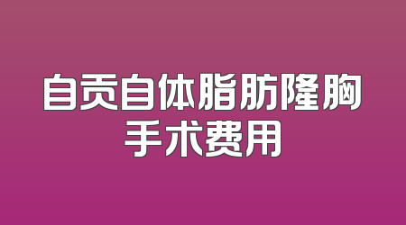 自贡自体脂肪隆胸手术费用