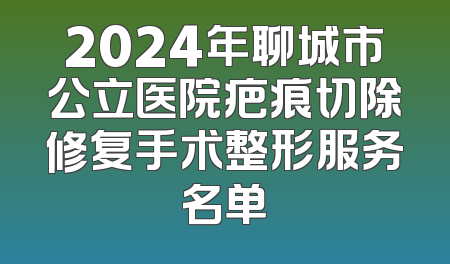 2024年聊城市公立医院疤痕切除修复手术整形服务名单