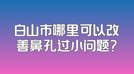 白山市哪里可以改善鼻孔过小问题？