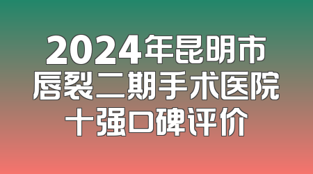 2024年昆明市唇裂二期手术医院十强口碑评价