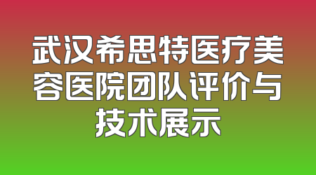 武汉希思特医疗美容医院团队评价与技术展示