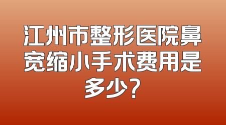 江州市整形医院鼻宽缩小手术费用是多少？
